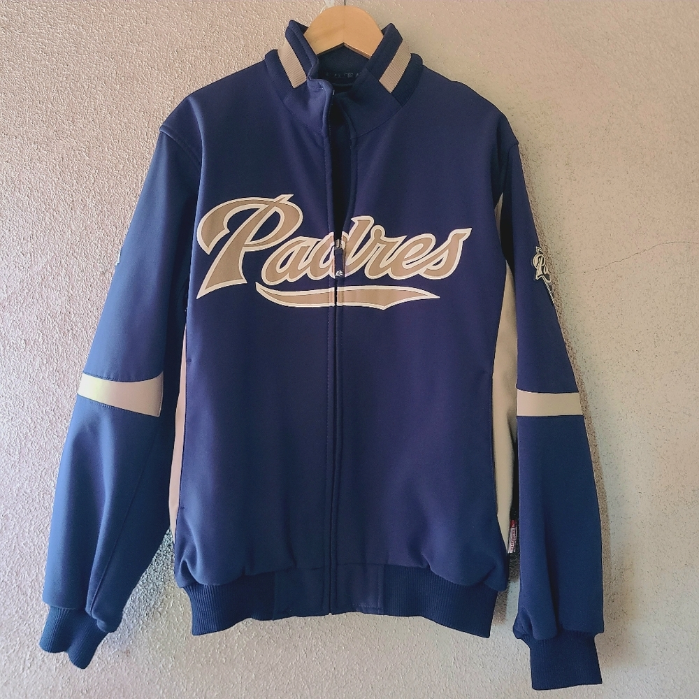 Majestic Mens San Diego Padres Navy Blue Performance Therma Base Jacket